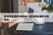 欧洲预选赛积分榜500（欧洲预选赛积分榜排名）